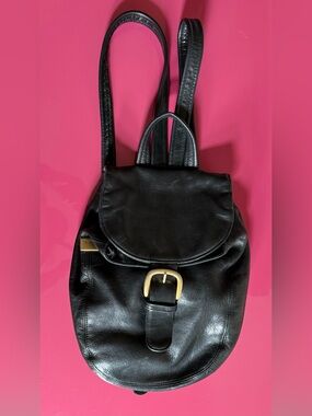 Black Leather Backpack Purse - Classic Women's Bag